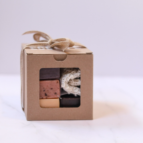 Kit de Regalo 4 Jabones y Bolsa Sisal