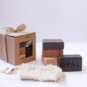 Kit de Regalo 4 Jabones y Bolsa Sisal
